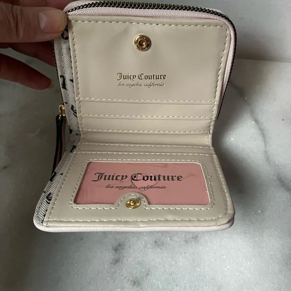 Juicy Couture Black and Pink Logo Wallet